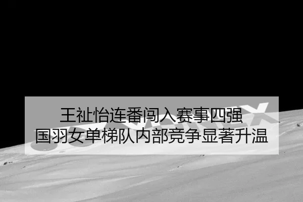 王祉怡连番闯入赛事四强 国羽女单梯队内部竞争显著升温